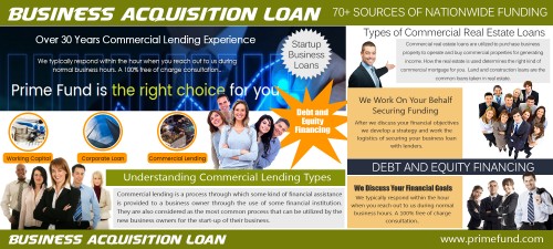 As the name suggest a Business Acquisition Loan is specifically used to finance a business acquisition. It is bit more complicated than the name suggests however. The challenge comes from finding the right financing availability for the type of business being acquired. A lump sum with few straight forward terms. They lend you a fixed amount of money depending on the business you are buying which you have to return after/during a fixed term with usual interest rates. Hop over to this website http://www.primefund.com/corporate-funding/ for more information on Business Acquisition Loan. follow us : https://goo.gl/k5Ll9I
https://goo.gl/o9m7YK
https://goo.gl/ezhF7k
https://goo.gl/VWYyFS
https://goo.gl/5UqUpR