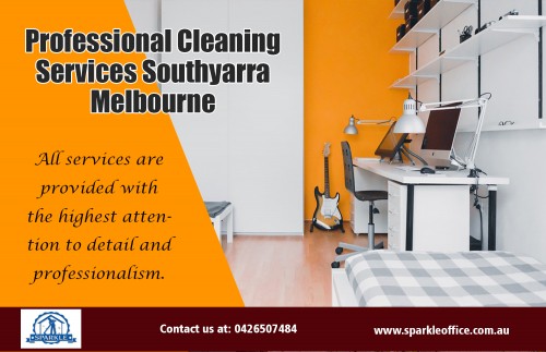 Our website : https://www.sparkleoffice.com.au/cleaning-services-st-kilda-road-melbourne/  
Specialists in office cleaning use the very best equipment and products available on the market to carry out their cleaning services. The Professional Cleaning Services Flemington Melbourne companies that employ these office cleaners perform meticulous vetting procedures. They understand the importance of client security as well as sensitive company data, which is why they take every measure to ensure that the office cleaners they assign are reliable and trustworthy.   
More Links : https://plus.google.com/u/0/communities/104312099880084097323  
http://www.dailymotion.com/VacateCleaningMelbourne   
https://www.youtube.com/user/SparkleOffice/  
sparkleofficecleaning.com.au