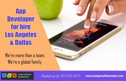 App Developer for hire Los Angeles & Dallas depends of developers creating value At http://www.uniquesoftwaredev.com/services/

Find Us: https://goo.gl/maps/x9kG3UVLAYT2

3D Printer Service Near Los Angeles & Dallas
3D Printing Service Near Los Angeles & Dallas
App Companies Near Los Angeles & Dallas
App Developer for hire Los Angeles & Dallas
App Developer near Los Angeles & Dallas
App Development Companies for hire Los Angeles & Dallas
Custom Software Los Angeles & Dallas
Los Angeles & Dallas
Mobile App Developer Los Angeles & Dallas
Software Company for hire Los Angeles & Dallas

When searching for the right App Developer for hire Los Angeles & Dallas be sure that you are selecting the one that has the most years of experience. In addition, it would be helpful that you research some of the credentials that the staff and team members have. Artistic ability, design backgrounds, and architectural skills are all essential components to have in this type of company. 

Unique Software Development
4330 N Central Expy #200
Dallas, TX 75206
USA
Phn:  +1 855-976-4873
Mail: info@uniquesoftwaredev.com

Social---

https://www.flickr.com/photos/appmakersla
https://dallasappdevelopers.contently.com
https://kinja.com/dallassoftwarecompanies
https://www.pinterest.com/dallasmobileapp