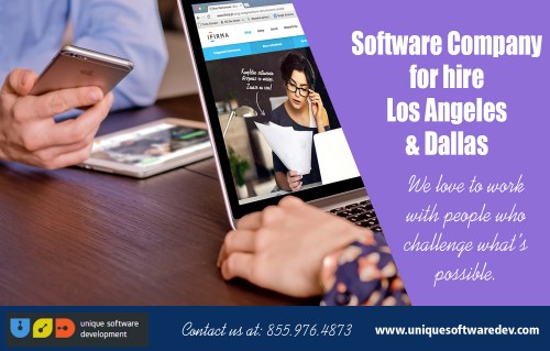 Software Company for hire Los Angeles & Dallas highly trained and skilled professionals At http://www.uniquesoftwaredev.com/services/

Find Us: https://goo.gl/maps/x9kG3UVLAYT2

3D Printer Service Near Los Angeles & Dallas
3D Printing Service Near Los Angeles & Dallas
App Companies Near Los Angeles & Dallas
App Developer for hire Los Angeles & Dallas
App Developer near Los Angeles & Dallas
App Development Companies for hire Los Angeles & Dallas
Custom Software Los Angeles & Dallas
Los Angeles & Dallas
Mobile App Developer Los Angeles & Dallas
Software Company for hire Los Angeles & Dallas

Software Company for hire Los Angeles & Dallas are constantly building personalized software for leading companies. Software advancement companies are able to make use of a selection of modern technologies. Software Companies build software applications for home entertainment, production, healthcare, media, innovation and a selection of other markets. Software Companies are very skilled at their job. They value their customers and place them as their leading concern.

Unique Software Development
4330 N Central Expy #200
Dallas, TX 75206
USA
Phn:  +1 855-976-4873
Mail: info@uniquesoftwaredev.com

Social---

http://uid.me/dallasappcompany
https://www.instagram.com/dallascompanies
https://profiles.wordpress.org/dallasappcompany
https://sites.google.com/site/dallassoftwarecompanies