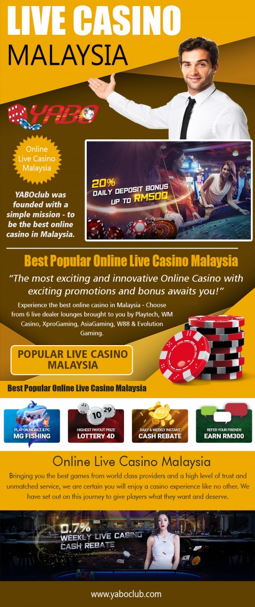 Visiting Best Popular Online Live Casino Malaysia to get more dollar at http://yaboclub.com/my/live-casino 

Service us

best popular online live casino malaysia	
popular live casino malaysia
online live casino malaysia
live casino malaysia
malaysia live casino
best live casino malaysia

With the emergence of the online casino, people do not have to fly or drive to a faraway casino to play their favored games. Changing times and new innovations resulted in the growth and popularity of the internet casinos these days. Considering the present scenario, the online casino has developed as the most entertaining and enticing means to check out a number of Best Popular Online Live Casino Malaysia under one roof.

Social

https://www.instagram.com/yaboclubmy/
https://www.goodreads.com/user/show/88134656-sportsbet-malaysia
https://kinja.com/sportsbetmalaysia
http://www.alternion.com/users/sportsbetmalaysia/
https://www.scoop.it/u/sportsbetmalaysia