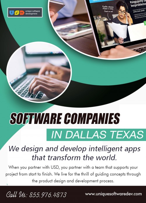 Software companies in Dallas Texas are best for online marketing services AT https://www.uniquesoftwaredev.com/services/software-development
Find Us On google Map : https://goo.gl/maps/2dXCGZ3jU4Q2
The software companies in Dallas Texas focuses on technologies ranging from IoT device design to gateway deployment and from software optimization strategies to security solutions, as well as applying deep-learning techniques to monitor and manage the enormous loads of device-generated data.
Social :
http://groupspaces.com/DallasAppCompanies/
http://hawkee.com/profile/655279/
http://indulgy.com/Dallas--App--Developer

Add : 4330 N Central Expy #200, Dallas, TX 75206, USA
Call: 855.976.4873
Mail : info@uniquesoftwaredev.com

Deals In :
software development companies in dallas
software development company in dallas
software companies in dallas
software companies in dallas texas