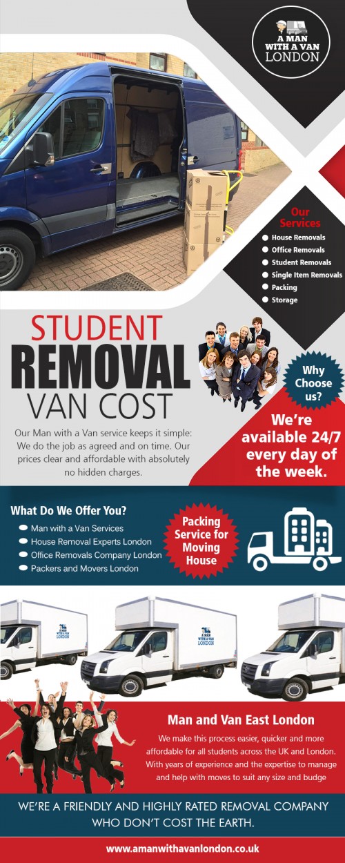 Student Moving Van Hire company handle the task for you AT https://www.amanwithavanlondon.co.uk/moving-van-hire-london-costs/

Find us on google Map : https://goo.gl/maps/uJgsdk4kMBL2

Make the bookings yourself or only share your unique affiliate link on facebook, twitter, LinkedIn,The concept of shipping luggage is not new, but for those who have been going with the traditional method of carrying luggage aboard a plane, boat or by rail, shipping luggage is the affordable and simple solution that eliminates all of the hassles that goes along with having to handle luggage rather than letting professional excess Student Removal Van Cost handle the task for you.

Address- 5 Blydon House, 33 Chaseville Park Road, London, LND, GB, N21 1PQ 
Contact Us : 020 8351 4940 
Mail : steve@amanwithavanlondon.co.uk , info@amanwithavanlondon.co.uk

My Profile : https://www.imgpaste.net/user/amanwithavan

More Images :

https://www.imgpaste.net/image/RsOIX
https://www.imgpaste.net/image/Rsj4b
https://www.imgpaste.net/image/RsQ87
https://www.imgpaste.net/image/RJKsw