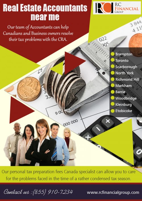 Pointers for Finding A Good Tax Accountant at https://rcfinancialgroup.com/corporate-canada-tax-audits/

Service us
estate tax accountant near me
real estate accountants near me
business tax accountant in my area
accountant near me
income tax accountants near me

Accountants come in all shapes and sizes. Some work with businesses, some work with individuals. Some do taxes, while others never do taxes. Many are CPA's, but you don't have to be a CPA to be a good tax accountant. Some are bookkeepers with little or no formal training. Finding the right tax preparer can ease your burden at tax time. While finding a tax preparer isn't too hard, finding a good one can be a challenge. Here are seven steps to consider, when looking for a good tax accountant.

Contact us
Addess:-1290 Eglinton Ave E, Mississauga, ON L4W 1K8, Canada
PHONE:-(855) 910-7234
Email:- info@rcfinancialgroup.com

Find us
https://goo.gl/maps/kqNW1d6T3fC2

Social
https://www.pinterest.ca/adamleherfinanc
https://www.twitch.tv/mississaugaaccountant/videos
https://itsmyurls.com/vaughanaccount
http://accountantbookkeeping.strikingly.com/
https://profiles.wordpress.org/mississaugataxaccountant
