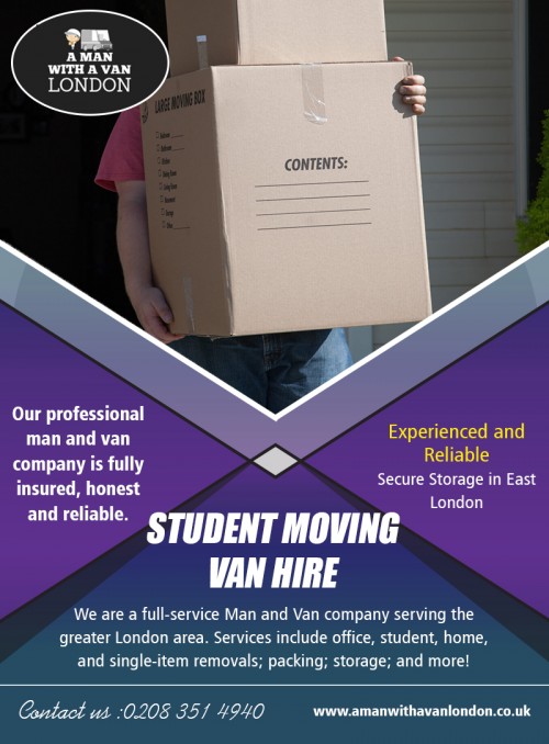Student moving van hire is the most cost-effective solution AT https://www.amanwithavanlondon.co.uk/student-moving-van-hire

Find us on google Map : https://goo.gl/maps/uJgsdk4kMBL2

There are plenty of different reasons you’ll need a removals company. A number of them maybe you are going out of your house or apartment and want someone like an individual having a van to assist with moving your property. Or you may be redecorating your home and need a trailer and guy haul off the old furniture. It doesn’t require a lot of automobile capability to get rid of old furniture, so the student moving van hire may be perfectly acceptable for this specific job.

Address-  5 Blydon House, 33 Chaseville Park Road, London, LND, GB, N21 1PQ 
Contact Us : 020 8351 4940 
Mail : steve@amanwithavanlondon.co.uk , info@amanwithavanlondon.co.uk

Our Profile: https://www.imgpaste.net/user/amanwithavan

More Images : 

https://www.imgpaste.net/image/bAWQi
https://www.imgpaste.net/image/bAuNP
https://www.imgpaste.net/image/bA6BI
https://www.imgpaste.net/image/bAk3v