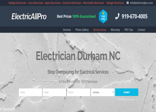 Have you can call just as tally about upon for any. A contractual worker will surely durham electrical installer positively furnish you with extra thoughts regarding safeguarding power. 

#durhamelectrician

Web: https://electricallpro.com/electrician-durham-nc/