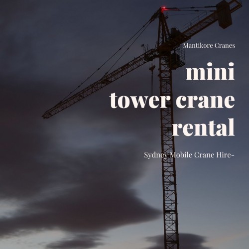 We specialize in mini tower crane rental in Sydney, providing high-quality equipment and machinery with excellent customer service at an affordable cost. Our Crane is highly being used at construction sites to make the entire work stress-free and increase productivity.  Over 20 years of industry experience in the wet and dry hire of tower cranes and providing mobile cranes. We provide all aspects of mobile or tower crane hire services for the construction industry. Our cranes are regularly maintained and serviced, and we take pride in giving our customers a first-class experience. Also providing other crane services like Mobile cranes, self-erecting cranes, Electric Luffing, etc.  To know more visit our site and contact us at 1300626845. Our opening hours are Monday to Friday from 7 am to 7 pm.

Website:  https://mantikorecranes.com.au/
Address:  PO BOX 135 Cobbitty NSW, 2570 Australia
Email:  info@mantikorecranes.com.au 
Opening Hours:  Monday to Friday from 7 am to7 pm

Follow us on our Social accounts:

Facebook
https://www.facebook.com/pg/Mantikore-Cranes-108601277292157/about/?ref=page_internal

Instagram
https://www.instagram.com/mantikorecranes/

Twitter
https://twitter.com/MantikoreC