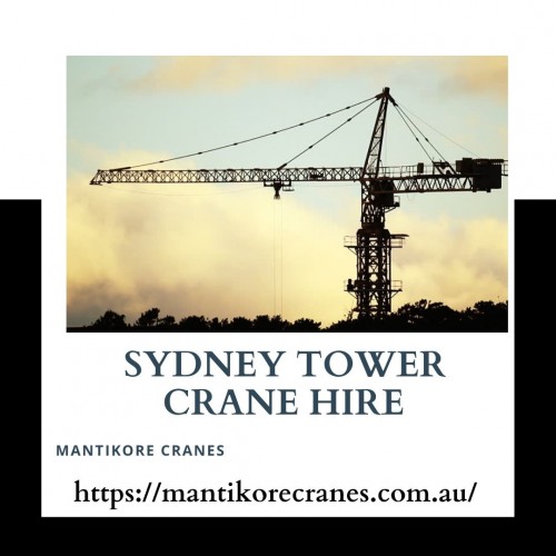 Small construction companies usually do not invest in heavy machinery as it is very expensive. A tower crane is one of the heavy-duty machines used at a construction site. Mantikore Cranes as a Sydney tower crane hire specialist provides you best tower cranes for hiring as for sale at a reasonable price. We are also providing Mobile cranes, self-erecting cranes, and electric Luffing cranes. Ranging from small to large projects we have a crane to meet your needs. Our professionals will provide you with effective solutions and reliable services that can help you to solve technical problems that might occur sometimes. Tower crane is mostly used as a crane in the world. So Mantikore cranes are one of the best companies which provide high-quality tower Crane with Competitive Price. Hire now:1300626845 and drop your requirement on info@mantikorecranes.com.au. Call us on 1300 626 845. Our opening timing is Monday to Friday from 7 am to 7 pm.

Website:  https://mantikorecranes.com.au/

•	Facebook
https://www.facebook.com/pg/Mantikore-Cranes-108601277292157/about/?ref=page_internal
•	Instagram
https://www.instagram.com/mantikorecranes/
•	Twitter
https://twitter.com/MantikoreC