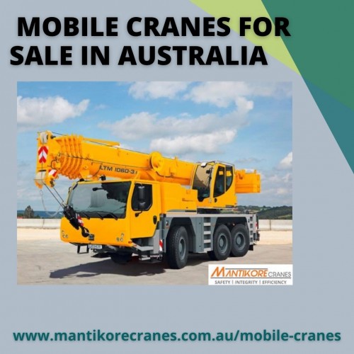 Mantikore Cranes is a specialist in mobile cranes for sale in Australia. We provide all aspects of mobile crane services for the construction industry. We are committed to completing all projects safely, efficiently, on budget and on-time. We also provide buyback options once your crane has completed your project. With over 20 years of industry experience, you can be assured that Mantikore cranes will have the solution to all your lifting and shifting needs. We assure you that you will receive the best crane hire services.  Cranes we provide are Tower Crane, Mobile Cranes, Self-Erecting cranes, Electric Luffing cranes etc. We do all the diligent work for you. We are giving the setup of the mobile crane using our versatile crane reducing any pressure or stress related to the underlying setup stage. Our staffs are professionals in their chosen field with qualifications such as Rigging, Electrical Awareness, certified for High-Risk Work, and trained in Heights Safety. For further information visit our website.

Website:  https://mantikorecranes.com.au/mobile-cranes/

Address:  PO BOX 135 Cobbitty NSW, 2570 Australia
Email:  info@mantikorecranes.com.au 
Opening Hours:  Monday to Friday from 7 am to7 pm