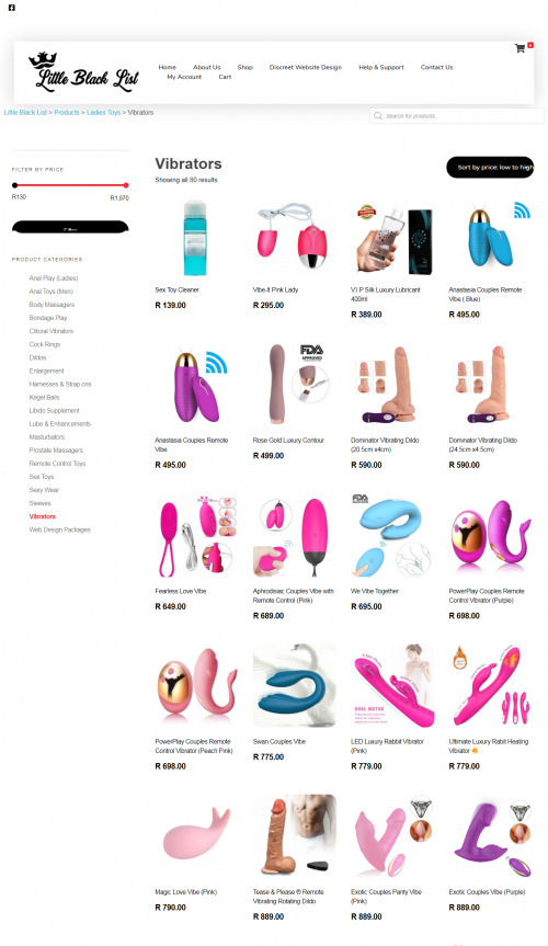 We offer Best vibrators South Africa. Buy online Anastasia Couples Remote Vibe, Rose Gold Luxury Contour, Fearless Love Vibe, Aphrodisiac Couples Vibe with Remote Control and Power Play Couples Remote Control Vibrator (Purple).

Little Black List is a women-led, online business based in Johannesburg South Africa that supplies adult toys and accessories, with delivery throughout the country. We believe that you need to not only be a cut above the rest, but you need to be unique and sensational in this sensual industry! With a long history of being in the online e-commerce business our team has all the systems and expertise in place to offer our customers the best possible service!
#Littleblacklist #AdultWebsiteDesign #BestAnalSexToys #DiscreetWebsiteDesign #BodyMassagers #sextoysSouthAfrica #Buyonlineadulttoys #BuydildosSouthAfrica #BestvibratorsSouthAfrica #bondagetoysSouthAfrica #sextoysforgentlemen #GalaxiAnalLubricant #OnlineBodymassageoils #BuyProstateMassagers #BuyRemoteControlledSexToys #BuySexyLingerieOnline #BDSMSexToys #buyonlineCockRings #BuyonlineDildos #SexToyCleaner

Read more:- https://littleblacklist.co.za/product-category/ladies-toys/vibrators/