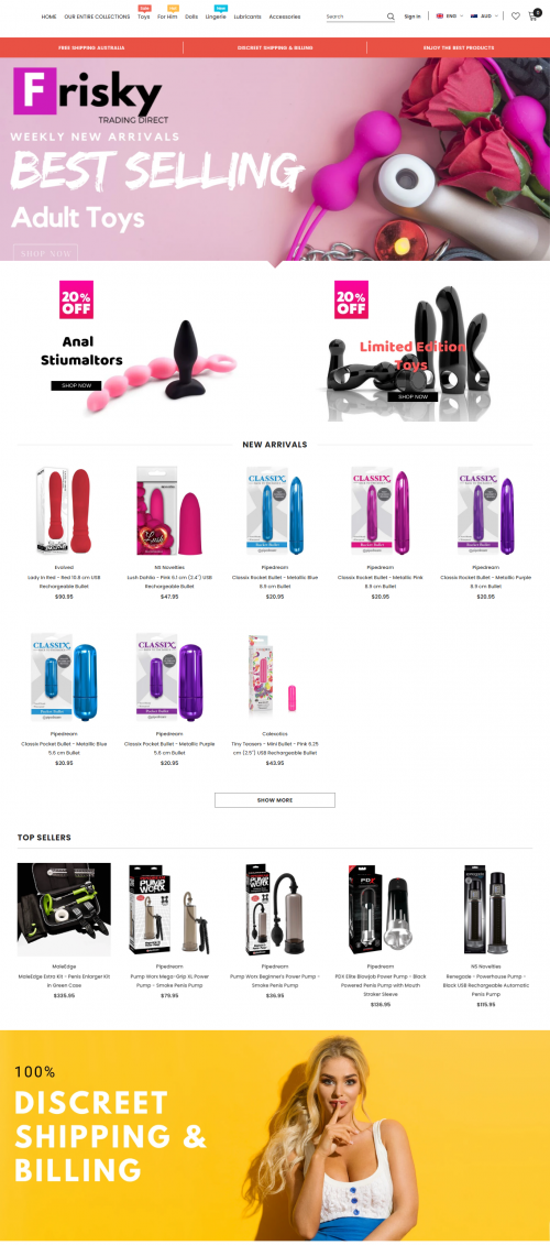 Frisky Trading Direct offers a wide range of adult toys, dildos, glass toys, vibrators, and other adult products. Free Fast Postage. Discreet Packaging. Shop Now.

#RabbitVibrat #SexToysOnline #AdultSexToys #AnalToys #ButPlugs

Read more:- https://friskydirect.com.au/