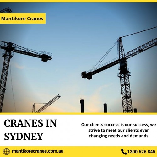 Mantikore Cranes is the supplier of cranes in Sydney. We provide safe and reliable cranes of all types for sale and hire for construction sites. We supply highly-skilled well-trained crane personnel for a short or long duration. Mantikore cranes provide cost-effective solutions to the lifting needs of its clients. Whichever crane you can be assured it is the most viable to get the job done.  We provide Tower Crane, Mobile Cranes, Self-Erecting cranes, Electric Luffing cranes, etc. View our complete range of new and used construction equipment and machinery for sale throughout Australia. Give us a call on 1300 626 845 to hire cranes!

Website:  https://mantikorecranes.com.au/