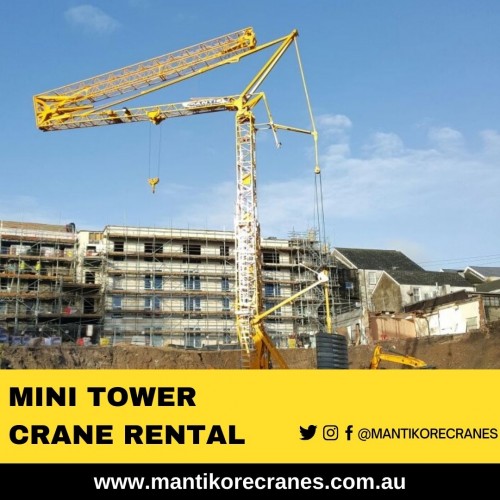 Mantikore Cranes is the best mini tower crane rental company and provider of supplying our clients with reliable and experienced Tower crane operators, dogmen, and riggers. Our cranes and personnel are suitably skilled and experienced to overcome all kinds of crane challenges. Ranging from small to large projects we have a crane to meet your needs. We are committed to completing all projects safely, efficiently, on budget and on-time. We also provide buyback options once your crane has completed your project. We have more than 29 years of experience working in the crane hire industries in Australia. We assure you that you will receive the best crane hire services.  Cranes available for sale or hire to the construction sector. Cranes we provide are Tower Crane, Mobile Cranes, Self-Erecting cranes, Electric Luffing cranes etc.   Experienced operators and personnel are available for short- or long-term assignments.  For more information visit our site today. Book Consultation:  1300626845

Website:  https://mantikorecranes.com.au/mobile-cranes/