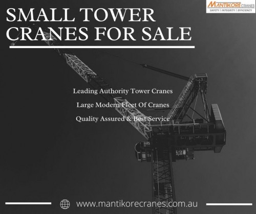 Mantikore Cranes is the best  small tower cranes for sale company and providers of supplying our clients with reliable and experienced Tower crane operators, dogman and riggers. Our cranes and personnel are suitably skilled and experienced to overcome all kinds of crane challenges. Ranging from small to large projects we have a crane to meet your needs. We are committed to completing all projects safely, efficiently, on budget and on-time. We also provide buyback options once your crane has completed your project. We have more than 29 years of experience working in the crane hire industries in Australia. We assure you that you will receive the best crane hire services.  Cranes available for sale or hire to the construction sector. Cranes we provide are Tower Crane, Mobile Cranes, Self-Erecting cranes, Electric Luffing cranes etc.   Experienced operators and personnel are available for short- or long-term assignments.  For more information visit our site today. Book Consultation:  1300626845

Website:  https://mantikorecranes.com.au/
Address:  PO BOX 135 Cobbitty NSW, 2570 Australia
Email:  info@mantikorecranes.com.au 
Opening Hours:  Monday to Friday from 7 am to7 pm