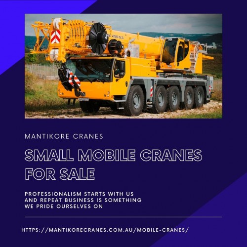 Mantikore Cranes offers high-quality small mobile cranes for sale and hire construction sites in Australia at an affordable price. We Provide the best cranes for sale or hire. Our Crane is highly being used at construction sites to make the entire work stress-free and increase productivity. We are providing Tower Cranes, Mobile Cranes, Self-Erecting Cranes, and Electric Luffing Cranes. Our professionals will provide you with effective solutions and reliable services that can help you to solve technical problems that might occur sometimes. Also, get effective solutions for any requirements of your projects for the best price & service, visit our website today: https://mantikorecranes.com.au/mobile-cranes.