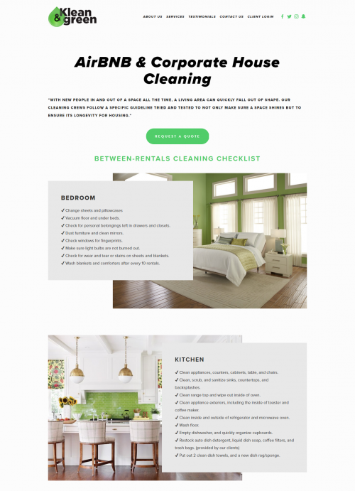 We offer AirBNB & Corporate House Cleaning Apartment deep cleaning Manhattan, Janitorial cleaning, green cleaning nyc, Maintenance cleaning and best cleaning service nyc.

Read more:- https://www.kleannyc.com/air-bnb

Klean & Green was born from a simple premise: Work with people’s budgets and schedules to provide affordable cleaning services that don’t take a toll on health or the environment. We're not only conscious of the environment but every client's individual needs as well. It's our dedication to your experience that distinguishes our team. As we've grown in size and reach over the years, we've maintained strong relationships because of our continued commitment to these principles.

#kleannyc #cleaningservicesinnewyork #cleaningservicesNearme #NurseryandSchoolCleaningHoboken #TempleCleaningCompanyBrooklyn #ChurchCleaningBrooklyn #cleaningbusinessofficesManhattan #GymAndFitnessCenterCleaningServices #SpaMaintenanceServicesNewYorkCity #residentialcleaningservicesnearme