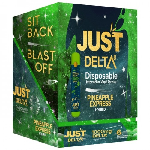 Delta 8 Disposable Hybrid Pineapple Express Strain 1000mg THC Cartridge 1ml. Delta 8 THC Cartridges are made with premium Delta 8 THC and the highest terpene quality. https://justdeltastore.com/product/delta-8-disposables-6-pack/