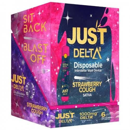 Delta 8 Disposable Sativa Strawberry Cough Strain 1000mg THC Cartridge 1ml. Delta 8 THC Cartridges are made with premium Delta 8 THC and the highest terpene quality. https://justdeltastore.com/product/delta-8-disposables-6-pack-sativa/