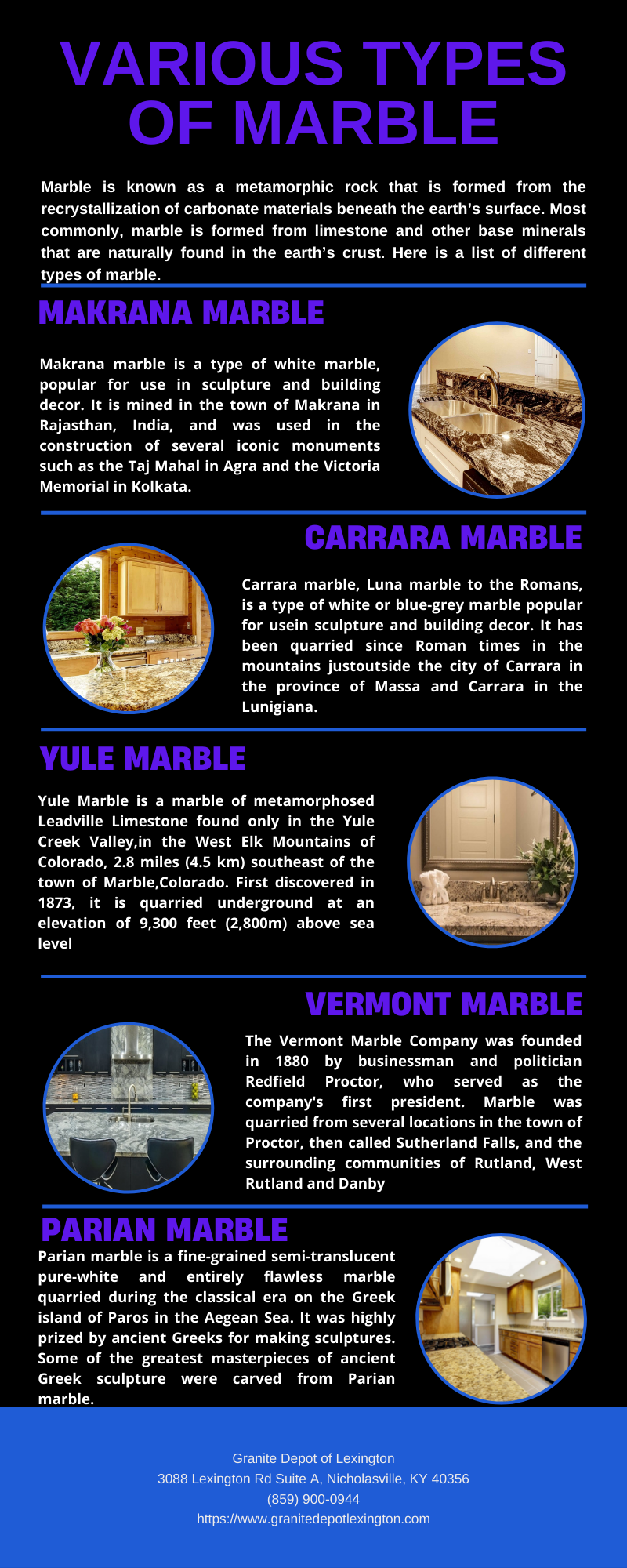 Various Types of Marble